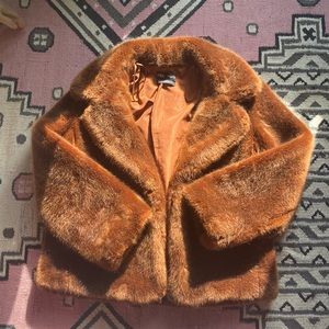 Zara rust color faux fur jacket